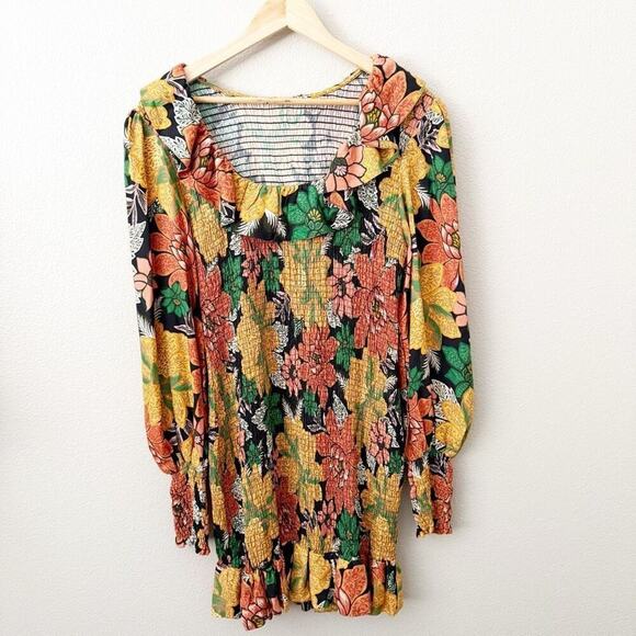 FARM RIO | Black Garden Lenzing Ecovero Viscose Mini Dress Women’s | Size Large - Picture 8 of 10